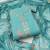 Women's sea green unstitched thread sequence embroidery pure cotton silk dress material 