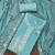 Women's sea green unstitched thread sequence embroidery pure cotton silk dress material 