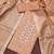 Women's peach unstitched heavy handwork simmer cotton dress material 