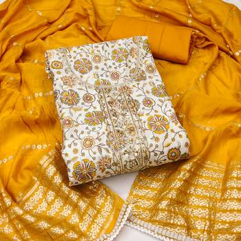 Women's multi print handwork embroidery roman cotton silk dress material 1