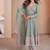 designer heavy embroidered green georgette peplum suit for women