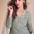 designer heavy embroidered green georgette peplum suit for women
