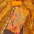Women's multi unstitched position print handwork embroidery organja dress material 