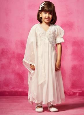 White plain organza kurta set 1