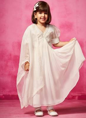 White plain organza kurta set 2