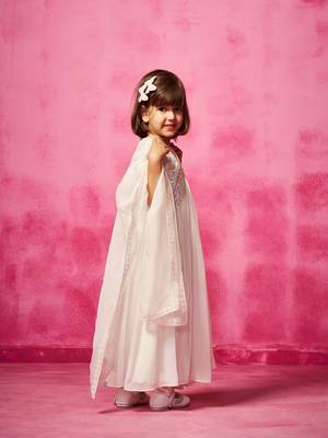 White plain organza kurta set 3