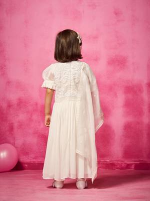 White plain organza kurta set 4