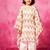 Pink printed satin kurta set