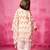 Pink printed satin kurta set