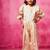 Pink embroidered satin jumpsuit