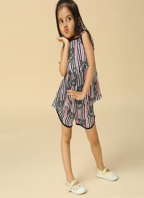Black printed viscose crepe co ord set 3