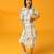 White printed viscose georgette dress