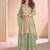 new pista green high low style wedding wear georgette salwar suit for women