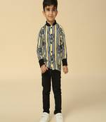 Black printed viscose shirt