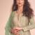 new pista green high low style wedding wear georgette salwar suit for women