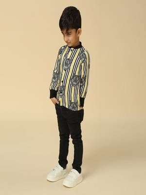 Black printed viscose shirt 2