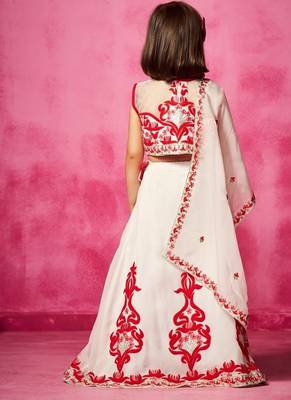 White embroidered organza lehenga set 2