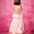 Pink embroidered organza lehenga set