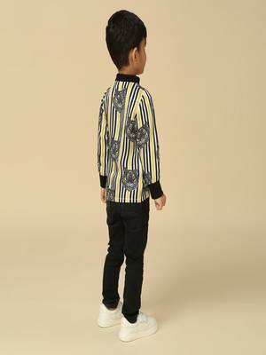 Black printed viscose shirt 4