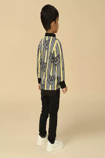 Black printed viscose shirt