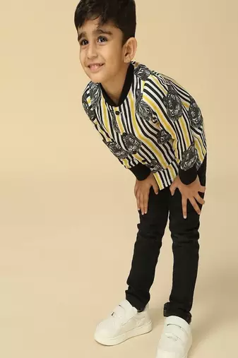 Black printed viscose shirt