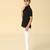 Black printed linen shirt