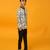 Black printed satin kurta