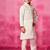 White embroidered satin kurta pyjama
