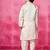 White embroidered satin kurta pyjama