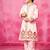 Pink embroidered satin sherwani