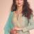 new baby blue high low style wedding wear georgette salwar suit for women