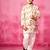Pink printed satin kurta set