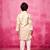 Beige plain satin kurta pyjama