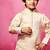 Beige plain satin kurta pyjama