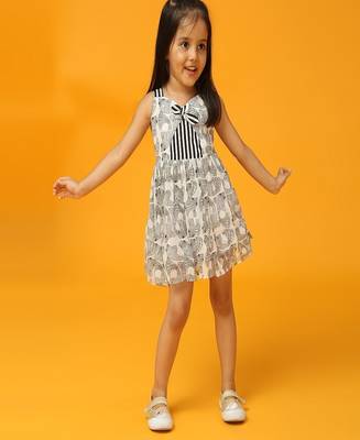 Black printed viscose dress 1