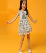 Black printed viscose dress