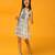 Black printed viscose dress