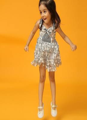 Black printed viscose dress 5