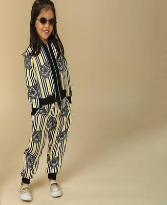 Black printed satin co ord set 2