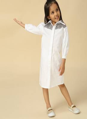 White plain cotton dress 1