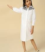 White plain cotton dress