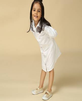 White plain cotton dress 3