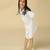 White plain cotton dress