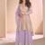 new lilac high low style wedding wear georgette salwar suit for women