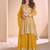 new yellow high low style wedding wear georgette salwar suit for women