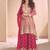 new rani pink high low style wedding wear georgette salwar suit for women