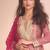 new rani pink high low style wedding wear georgette salwar suit for women