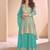 new sky blue high low style wedding wear georgette salwar suit for women