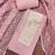 Women's baby pink unstitched heavy handwork pure cotton banarasi dress material 