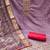 Women's purple unstitched weaving & handwork banarasi cotton dress material 